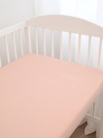 Jersey plachta do postieľky s elastanom Deluxe 70 × 140 cm – lososová