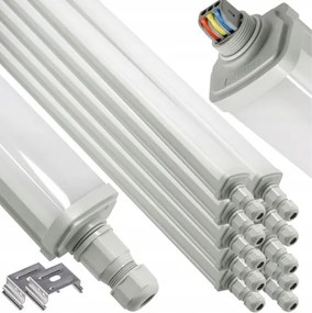 Sada 10 hermetických LED svietidiel 125 cm 30W 3600lm 4000K