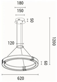 LED Luster na lanku LED/21W/230V 3000K 42x120 cm