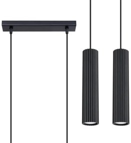 Sollux SL.1574 - Luster na lanku KARBON 2xGU10/10W/230V čierna
