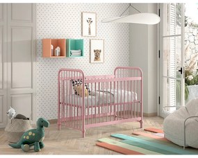 Ružová kovová postieľka 60x120 cm BRONXX – Vipack