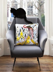 Obliečka na vankúš Crane grey 50x50, sivo-žltá