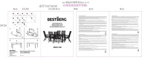 Záhradný jedálenský set 6+1 BestBerg BBGF-53B / čierna