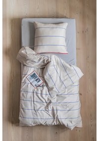 Modro-béžové obliečky na jednolôžko z bavlneného saténu 140x200 cm Align - Mette Ditmer Denmark