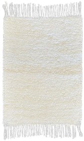 Ručne tkaný bavlnený koberec Milan B 0,4/0,75 biela