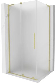 Mexen Velar L, sprchový kút s posuvnými dverami 120 x 70 cm, 8mm sklo námraza, zlatá matná, 871-120-070-33-55