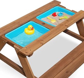 Detská záhradná lavica s hracím stolom PLAYLAND 88x88x51 cm