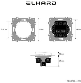 Elhard Okrúhly vypínač Rondo č.1 jednopólový, biely RD1001W