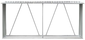 Záhradná kôlňa na drevo galvanizovaná oceľ 330x84x152 cm sivá