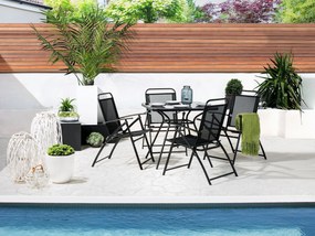 Sada štyroch záhradných skladacích stoličiek v čiernej farbe LIVO Beliani