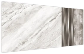 Obraz - Mramor so striebornými linkami (120x50 cm)