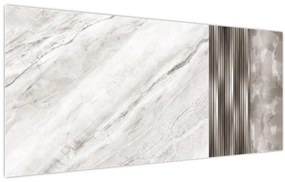 Obraz - Mramor so striebornými linkami (120x50 cm)