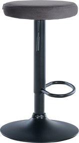Barová stolička Ponte - zamat, čierny rám - Tmavo sivá