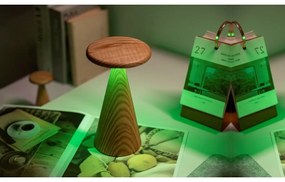 LED stolová lampa v prírodnej farbe s dreveným tienidlom (výška 21 cm) Sylva – Gingko