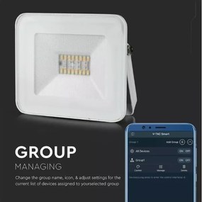 LED RGB Inteligentný stmievateľný RGB reflektor LED/20W/230V IP65 biela