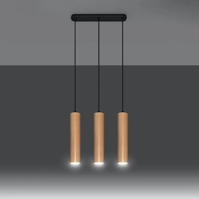 Sollux Lighting Závesné svietidlo LINO 3 drevo