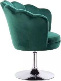 LuxuryForm DESIGN Kreslo FREY VELUR na striebornom tanieri - zelené