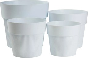 PLASTOVÝ KVETINÁČ SILVA LINE 20X17,5 CM BIELA