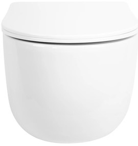 Rea Richard Tornado, závesná WC misa 490x360x325 mm + WC sedadlo z duroplastu, biela lesklá, REA-C4802