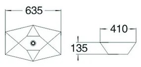 Mexen ELENA umývadlo, 63x41 cm, biela, 21476300