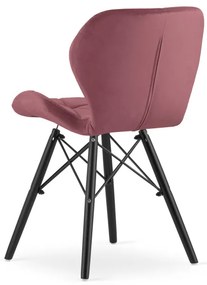 Jedálenská stolička LAGO zamatová, tmavoružová / čierna