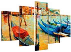 Obraz - Prístav v Benátkach (150x105 cm)