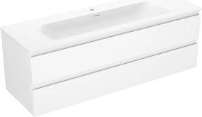 Mexen Orio, kúpeľňová skrinka 140 cm s umývadlom Vela, 2 zásuvky, biela matná, 91A10-14047-2-BFF01-W23M01