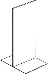 Predajný regál obojstranný, plné steny, 2200 x 1000 x 900 mm, základná, biela