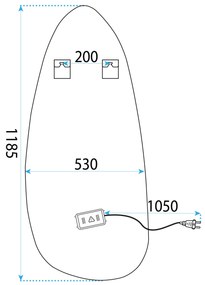 Tutumi Tutumi, LED zrkadlo 120x55cm, YH-3359, HOM-01512