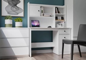 Psací stůl Chester s nástavcem 120 cm bílý