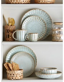 Kameninová jedálenská súprava 12 ks Fleur – Bloomingville