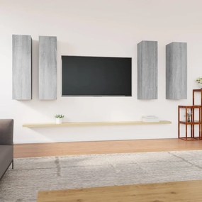 TV skrinky 4 ks sivé sonoma 30,5x30x110 cm spracované drevo 3120333