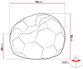 Sedací vak Hannela 500L (šedá ekokoža + biela ekokoža). Vlastná spoľahlivá doprava až k Vám domov. 1053998