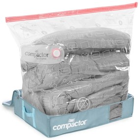 Vákuové plastové úložné boxy pod posteľ v súprave 3 ks 65x45x15,5 cm Blue Edition – Compactor