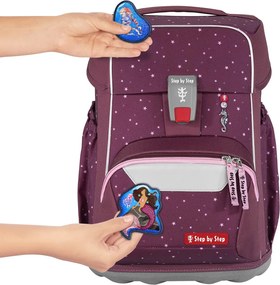 Školská aktovka Step by Step BASIS, Berry Stars – 4-dielna súprava