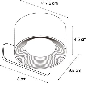 Sada 4 moderných nástenných a stropných svietidiel čierna vrátane LED nabíjateľných - Bright