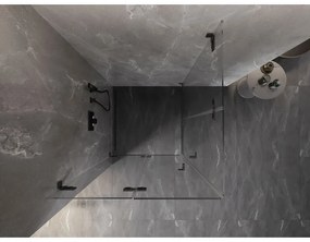 Mexen Lunar-F Duo, sklápací sprchový kút 90 x 90 cm, 8mm číre sklo, profil grafit brúsený, 836-090L-090P-66-00