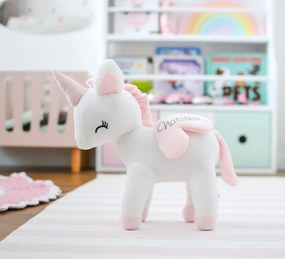 Mojkáčik - Plyšový jednorožec biely L