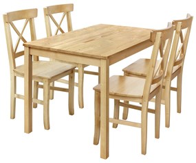 Jedálenský stôl 8848A antik + 4 stoličky 867A antik