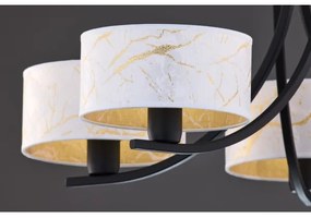 Jupiter 2104 - Luster na reťazi ARTHUR 5xE27/15W/230V biela/čierna/mramorový dekor