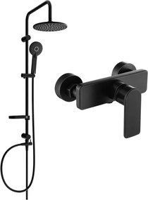 Mexen Carl sprchový set s dažďovou sprchou a sprchovou batériou Cetus, čierna matná, 744340240-70