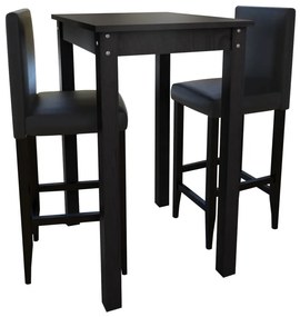 Barový stôl s 2 barovými stoličkami, čierny 160726