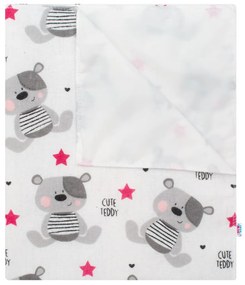 Nepremokavá flanelová podložka New Baby Cute Teddy ružová