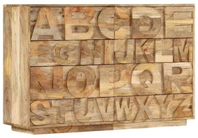 Skrinka s abecedou a so 6 zásuvkami 120x35x79 cm masívne mangovníkové drevo 247712