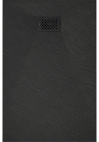 Mexen Hugo, obdĺžniková sprchová vanička SMC 130 x 80 cm, čierna, čierna krytka, 42708013-B