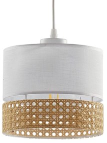 TK-LIGHTING Závesné moderné osvetlenie na lanku PAGLIA, 1xE27, 60W, okrúhle, bielohnedé