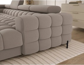 Svetlohnedá zamatová rozkladacia rohová pohovka (ľavý roh/do tvaru "U") Feraria – ELTAP