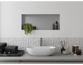 Mexen X-Wall-NR, polička na zapustenie pod obklad bez goliera 75 x 30 cm, oceľová, 1911753010