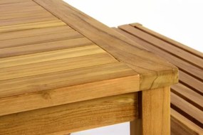 Divero 40819 Záhradný set lavíc a stola - ošetrené teakové drevo - 150 cm