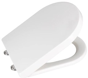Biele WC sedadlo s jednoduchým zatváraním Wenko Calla, 47 × 35,5 cm